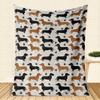 1PC Throw Cute Dachshunds Flannel Blanket for Couch Bed Sofa Warm Blankets Perfect Festival Gifts for a Girl Boy Who Loves Dogs