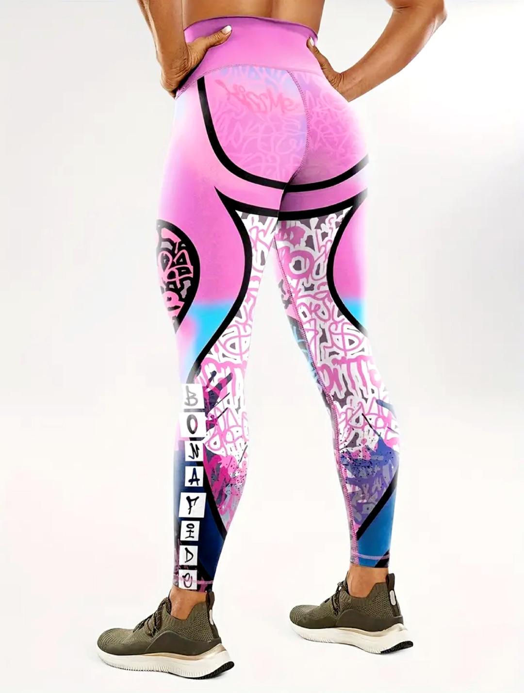 

Леггинсы для йоги в европейско-американском стиле с высокой талией: Штаны для фитнеса, обтягивающие, эластичные, облегающие, с эффектом подтяжки бедер Large яркий розовый