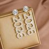 Elegant Design 2026 Earrings Vintage Aesthetic Sophisticated Style Long Drop Earrings Shiny Rhinestone Digital Pattern