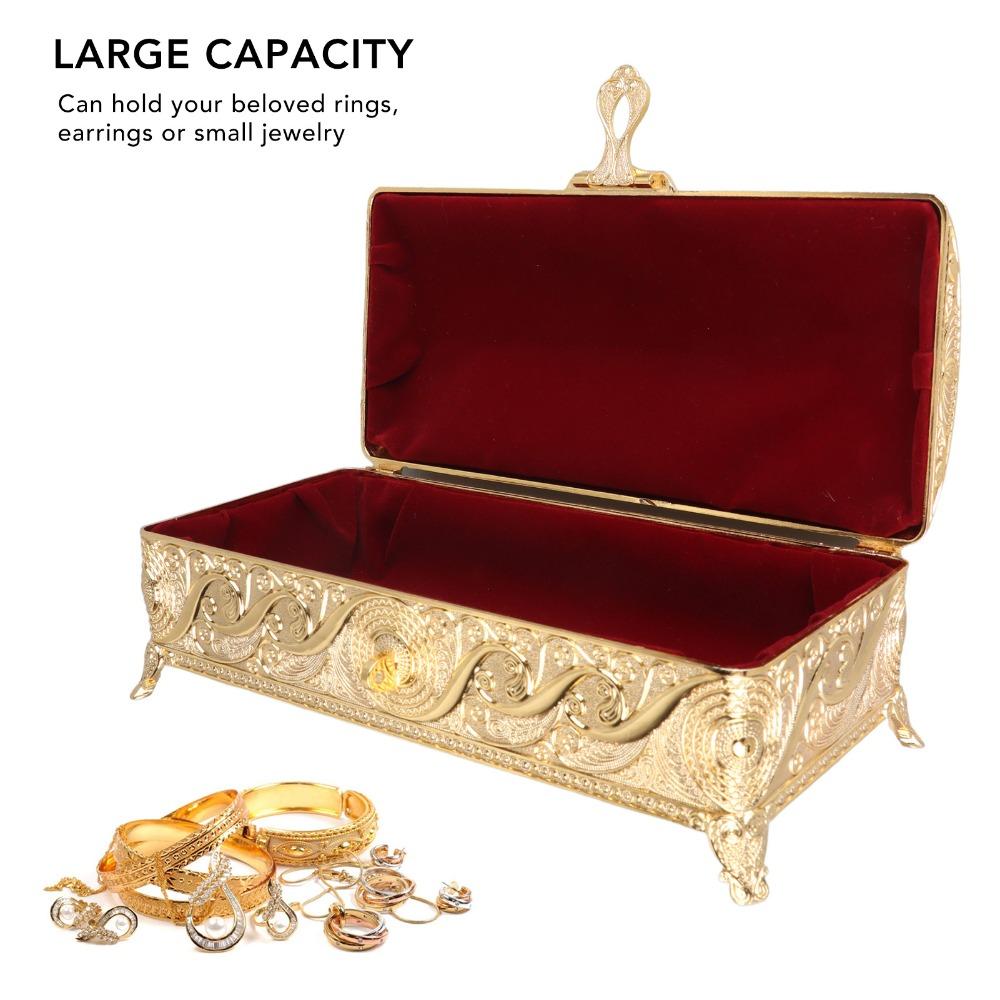 Soft Velvet Lining Trinket Storage Box Rectangular Treasure Storage Box Office Decor
