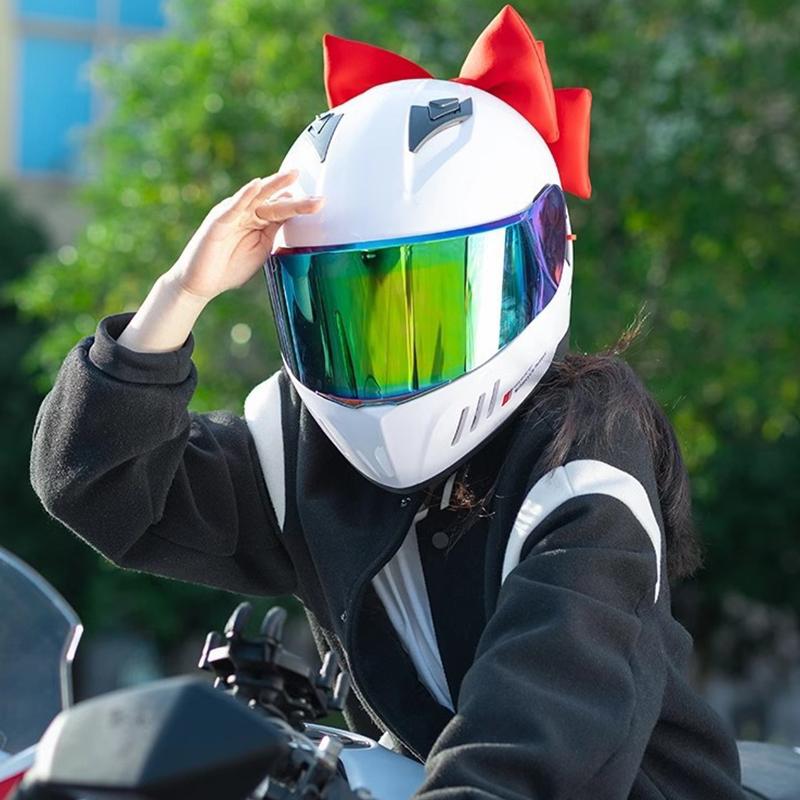 Helmaccessoires Dames Striklint Decoratie Dubbellaagse Sterke Bevestiging Schattige Strikaccessoires Voor Elektrische Motor