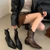 ~ Heel French Retro Brown Western Cowboy Boots Women's Boots New In Autumn 2025