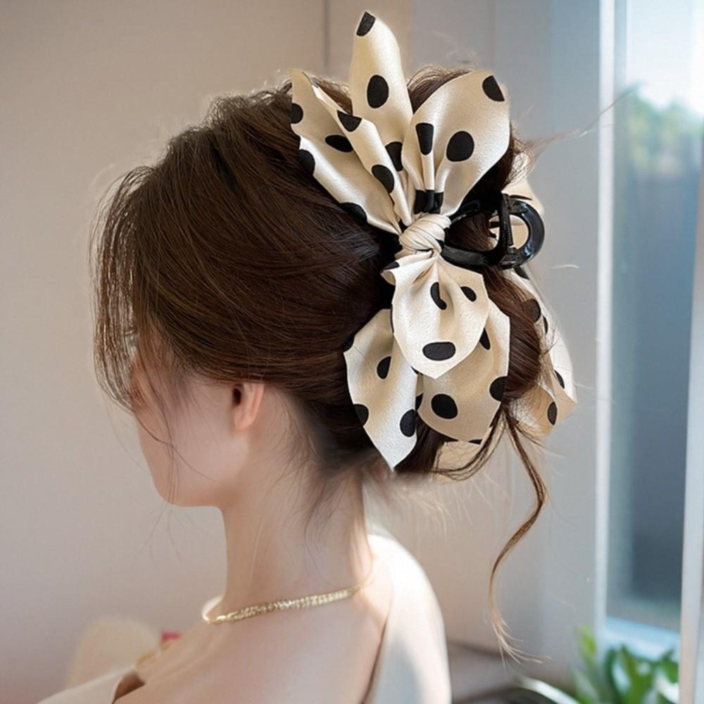 Bow Shark Clip Satin Hair Clip Retro Hair Accessories Girls