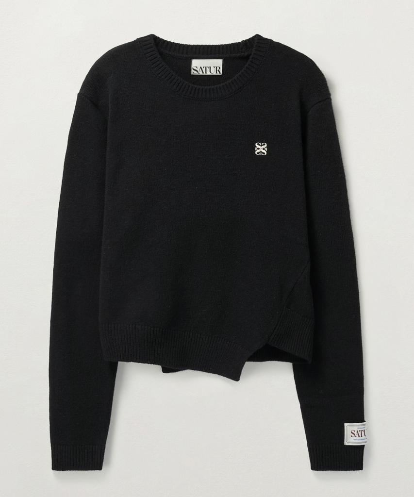 Seteo Dublin Asymmetrical Cashmere Blend Knit Classic Black (Type A)