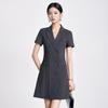 Trefloman Women's Double-Breasted Short-Sleeve Blazer Dress