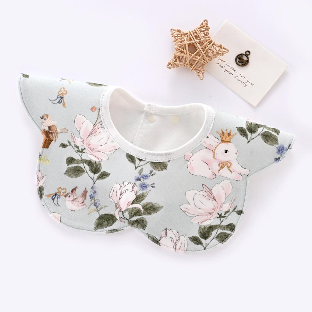 Customized Baby Double-Layer Combed Cotton Bib Saliva Towel Waterproof Spitting Up Bib Newborn Snood Swand Swivel Eating Pocket