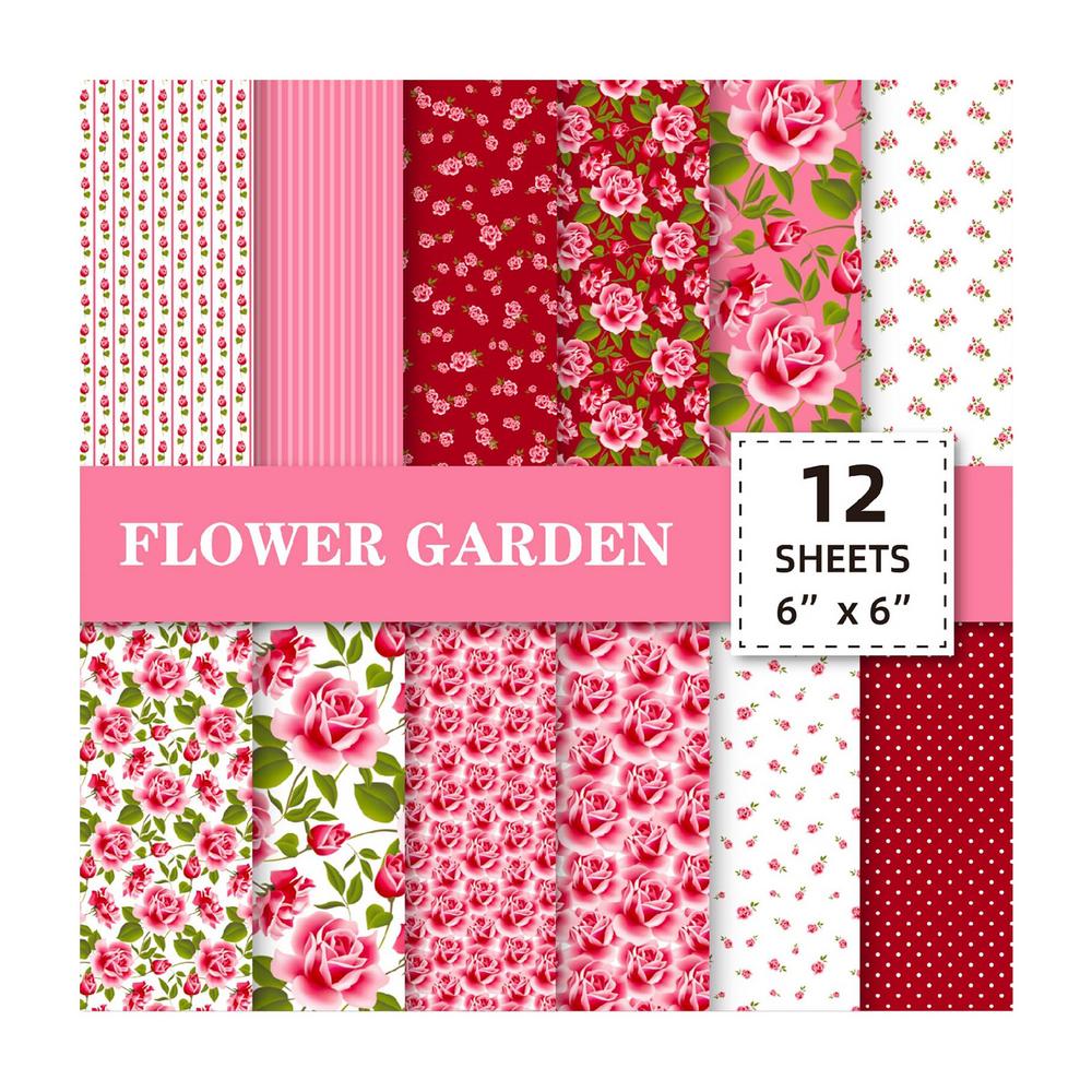 Flower Scrapbook Paper 12pcs Aesthetic Patterned Craft Pad Scrapbooking Supplies Decorative Craft Papers For Junk Journal Photo