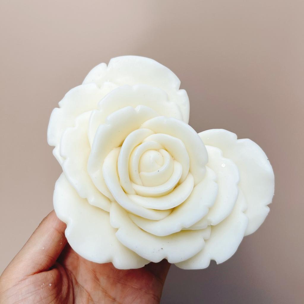 DIY Heart Shaped Rose Flower Candle Silicone Mold Large Love Shaped Flower Candle Mold Blooming Flower Resin Mold Christmas
