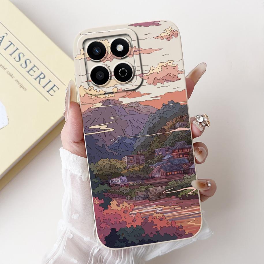 Shockproof Case For Honor X7c Cover HonorX7c 4G Funda Fashion Bowknot Marble Soft Liquid Silicone Cases For Honor 200 Smart Etui