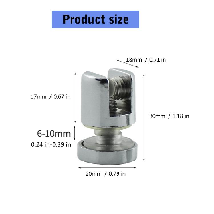 Furniture Connector Glass Clamp Holder Bracket for 10-12mm Thick Glass Metal Fixed Clamp Adjustable Shelf Corner Bracket