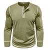 Men’s Long Sleeves Pullovers Henley Shirts Color Blocked T-shirts Autumn Winter Casual Wear Warm Clothes Street Holiday Outdoor Tops