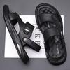 Men's sandals 2025 summer cowhide high-end beach shoes men's casual outer wear leather sandals extra large size 4748