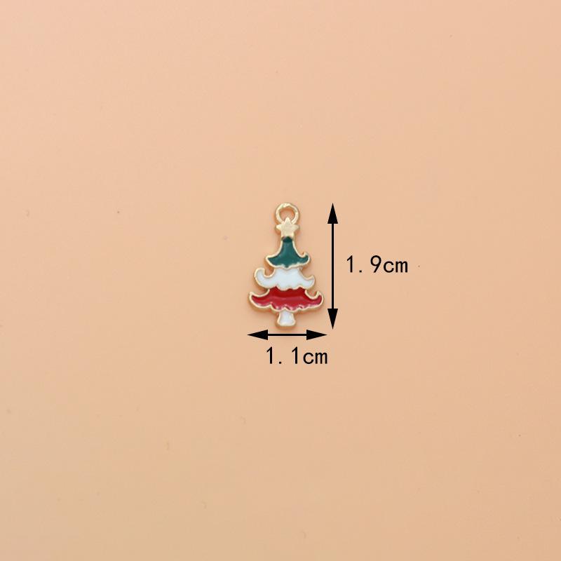 Diy Accessories Alloy Drip Oil Diamond Christmas Tree Series Earrings Bracelet Necklace Pendant