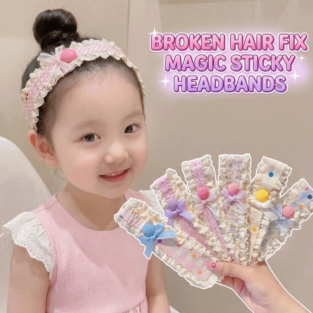 Openwork Lace Trim Paste Headband Bow Hair Sticker Comfortable Hair Holder Toddler