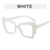 Retro color matching cat eye flat glasses women, European and American ins anti-blue light glasses frame polygonal fashion glasses tide