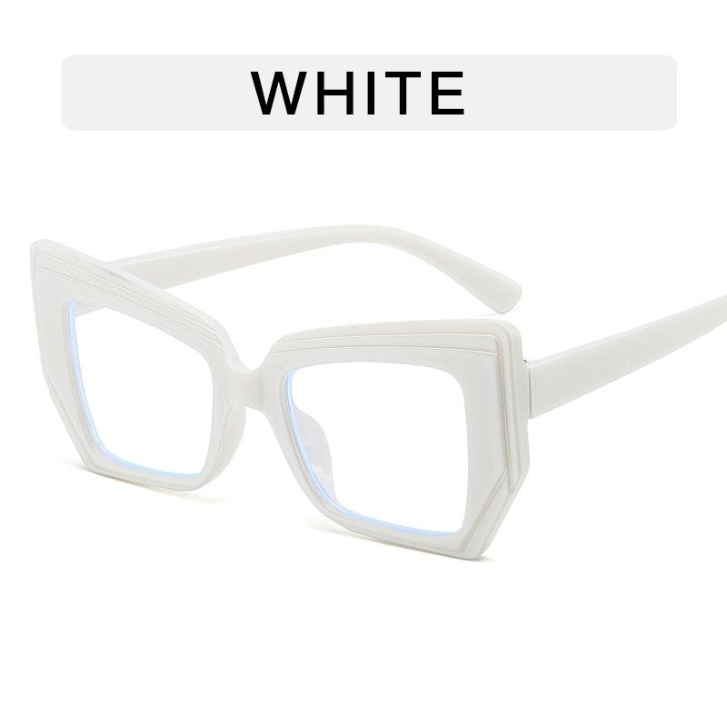 Retro color matching cat eye flat glasses women, European and American ins anti-blue light glasses frame polygonal fashion glasses tide