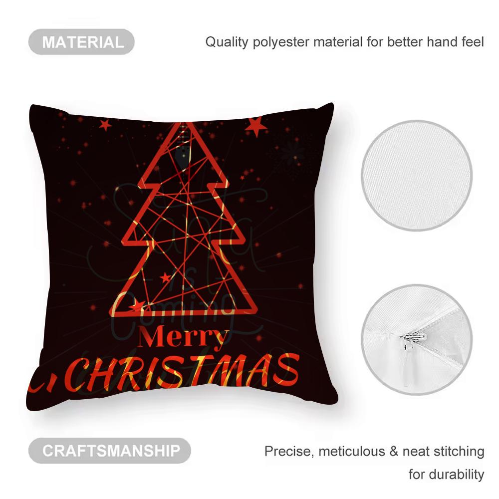 Christmas Tree Cushion Cover Pattern Printed Pillowcase For Living Room Sofa Cushion Cover & Bedroom Decor