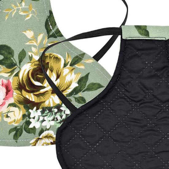 Hühnersattel, süßes bedrucktes Muster, doppellagige Leinwand, Henne-Jacke, Federschutz mit Gummizug