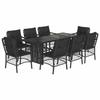 VidaXL 9-Piece Garden Dining Set with Cushions, Patio Table and Chairs, Patio Furniture, Outdoor Furniture, 3212057