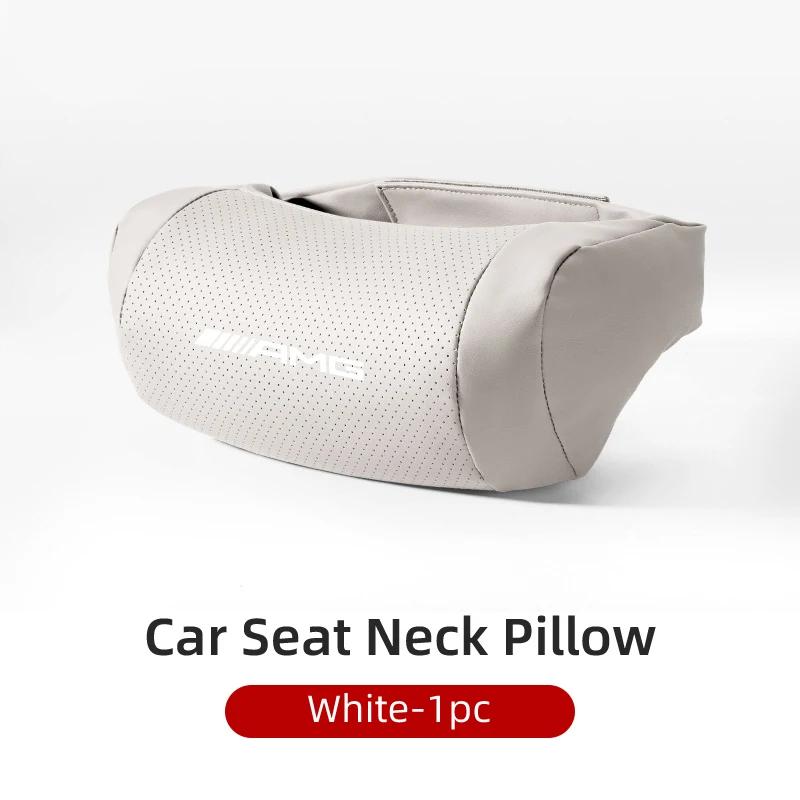 GLC GLB Car Seat Headrest PU Leather Neck Pillow Head Support Protector Cushion For Mercedes Benz AMG W204 W205 W203 W211 W212