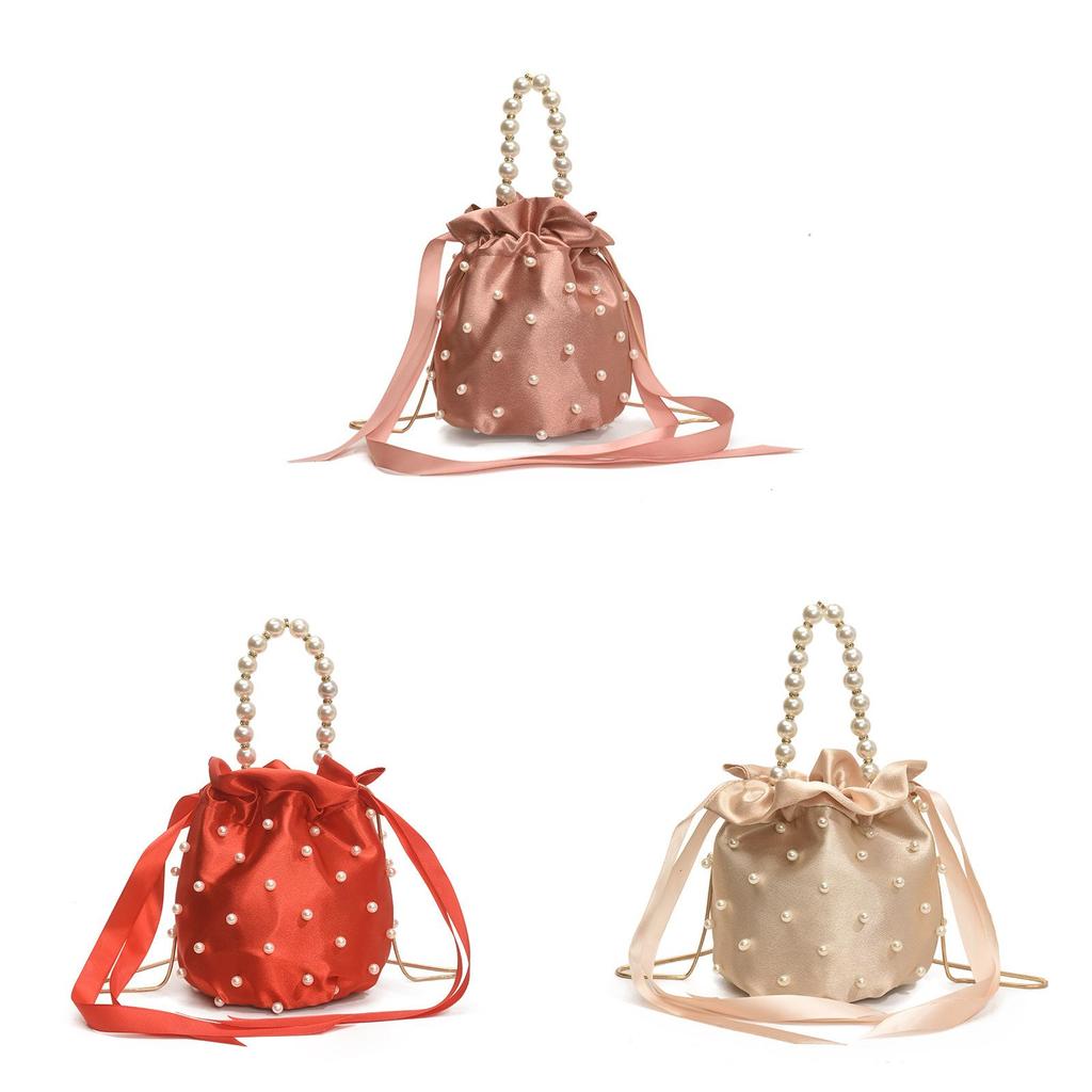Small Fairy Bag Water Bucket Style With Pearl Detailing For Daily Use