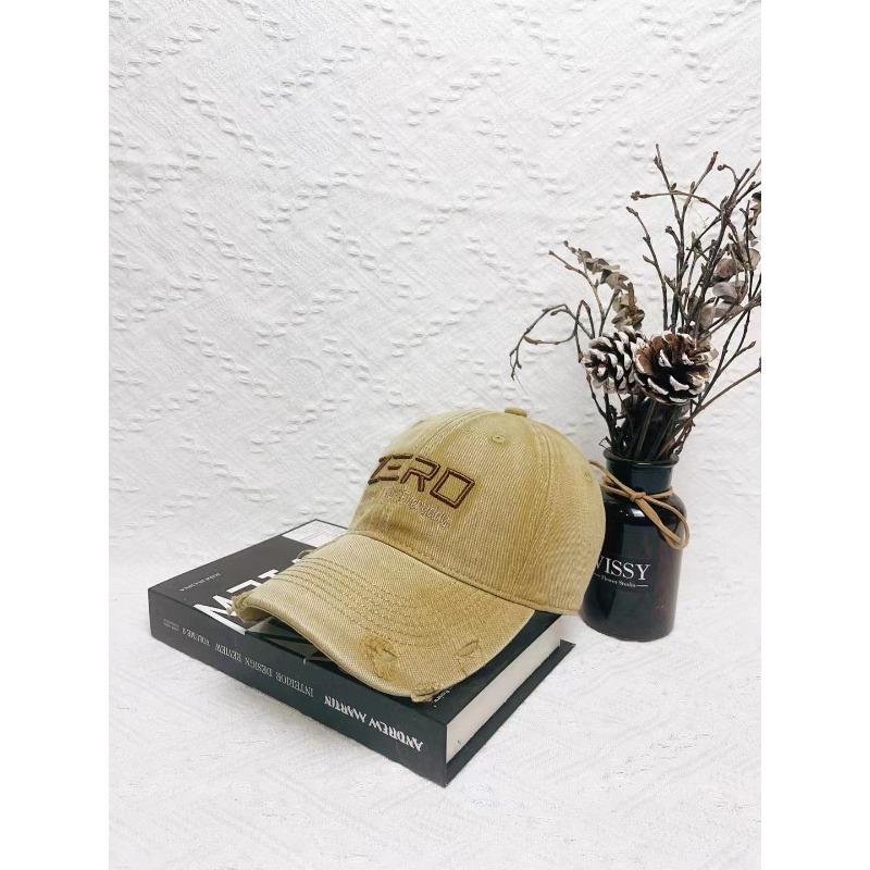 Ripped Old Hard Top Baseball Hat Trendy Personality Deepening Hat Top Retro Curved Brim Baseball Cap Casual and Versatile Trendy