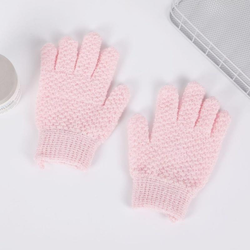 

2Pcs Bath Gloves Shower Cleaning Glove SPA Foam Rubbing Mud Peeling Exfoliating Gloves Bathing Massage Gloves Bathroom Supplies рожевий
