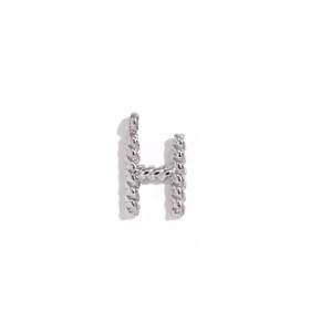 MamacitaSlay 316L Stainless Steel Mini Twisted 26 Initial Letters Charms DIY Necklace Bracelet Earrings Silver Color Accessories