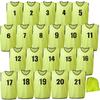 Set of 21 3 11 with Storage Bag Elementary School Game Event Use [Fungoal] Bibs/Numbered Jerseys, (Numbers 1-21), Children's Sizes, Sizes, Colors,