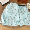 Cloud Cotton Pajamas Women's Spring and Autumn Long-sleeved Cardigan Japanese Sweet Red Plaid Student Large-size Loungewear Set