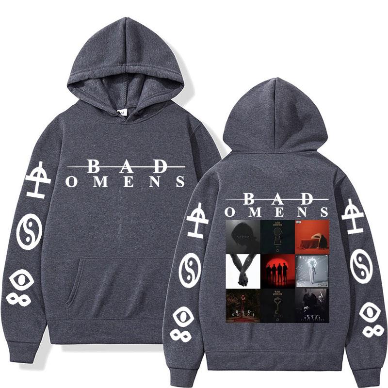Limited Band Bad Omens Concert Tour Album Cover Hoodies Men Women Hip Hop Fashion Pullovers Sweatshirt Fleece Long Sleeve Hoodie