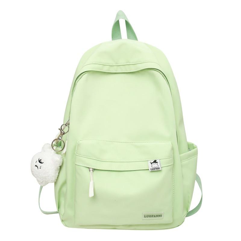 

Fresh and Clean Bag High-quality Schoolbag, College Student Style Backpack Rage Cloud Pendant зелений