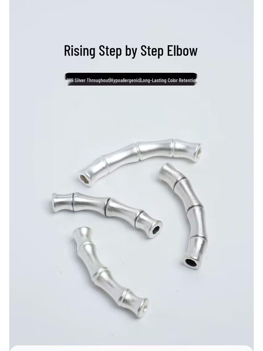 

3D Жесткий Серебряный Лист Секция Бамбука 999 Стерлинговое Серебро Ювелирные Изделия, DIY Ручная Работа Плетеный Оригинальный Дизайн