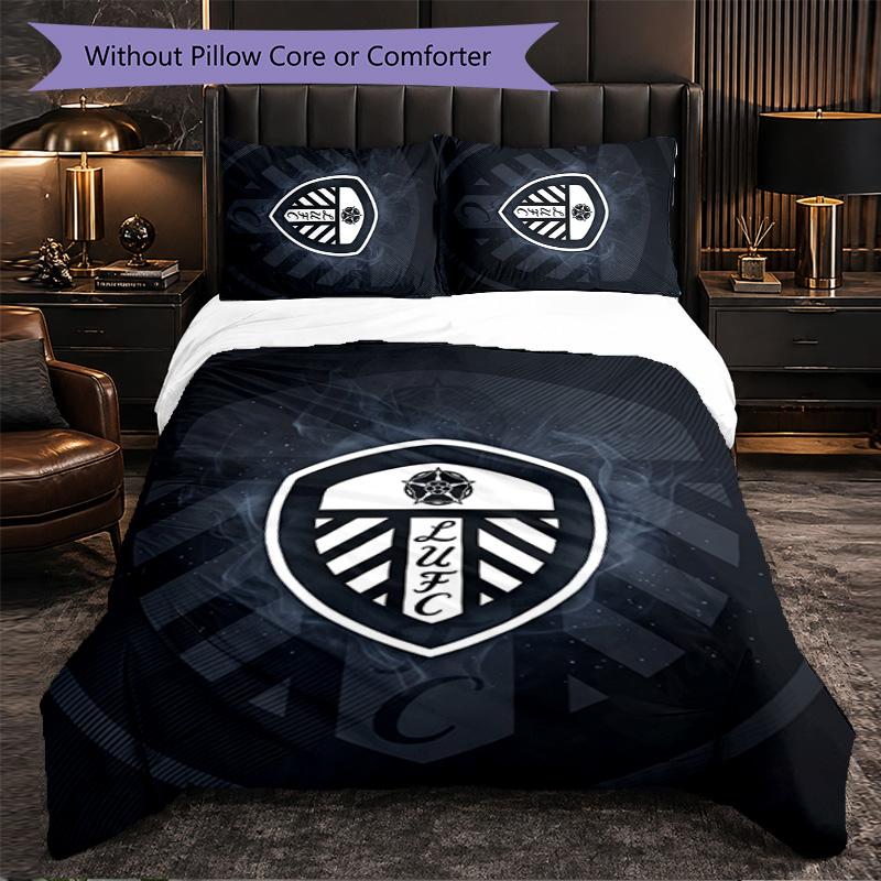 Biancheria da letto a tema Leeds United Set 3 Pezzi Copripiumino Biancheria da letto Decorativa Per Camera Adolescenti Decorazione Casa