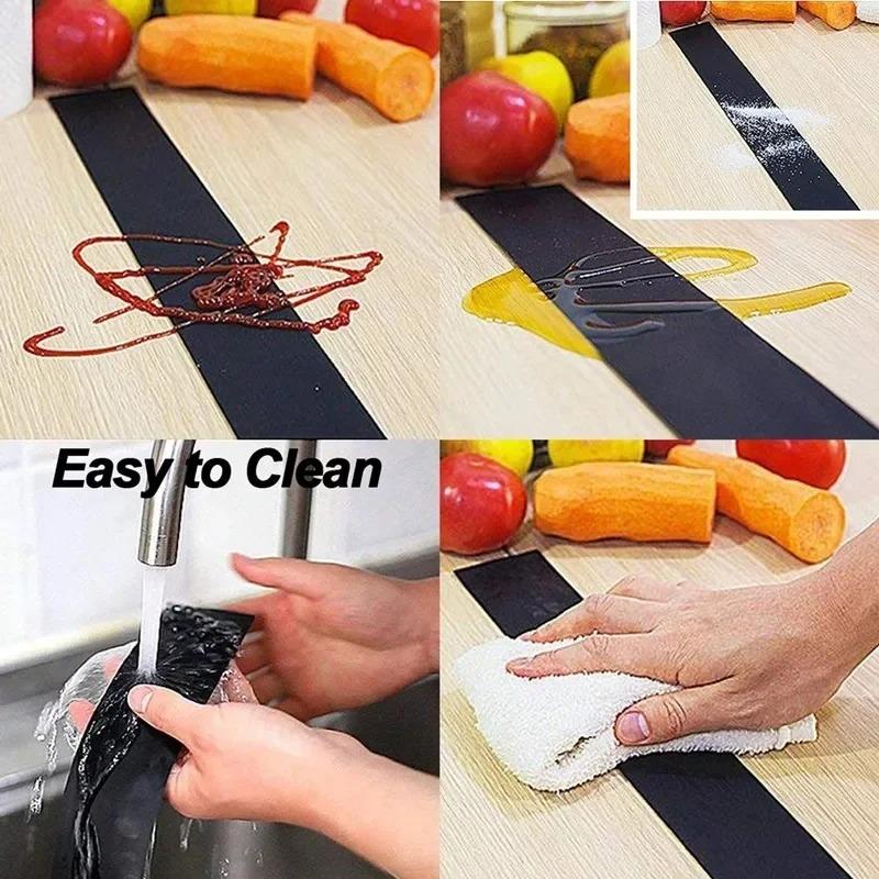Stove Counter Gap Cover Kitchen Silicone Heat Resistant Mat Gas Stove Protector Slit Cleaning Pad Oil Dust Seal Cooker Cover