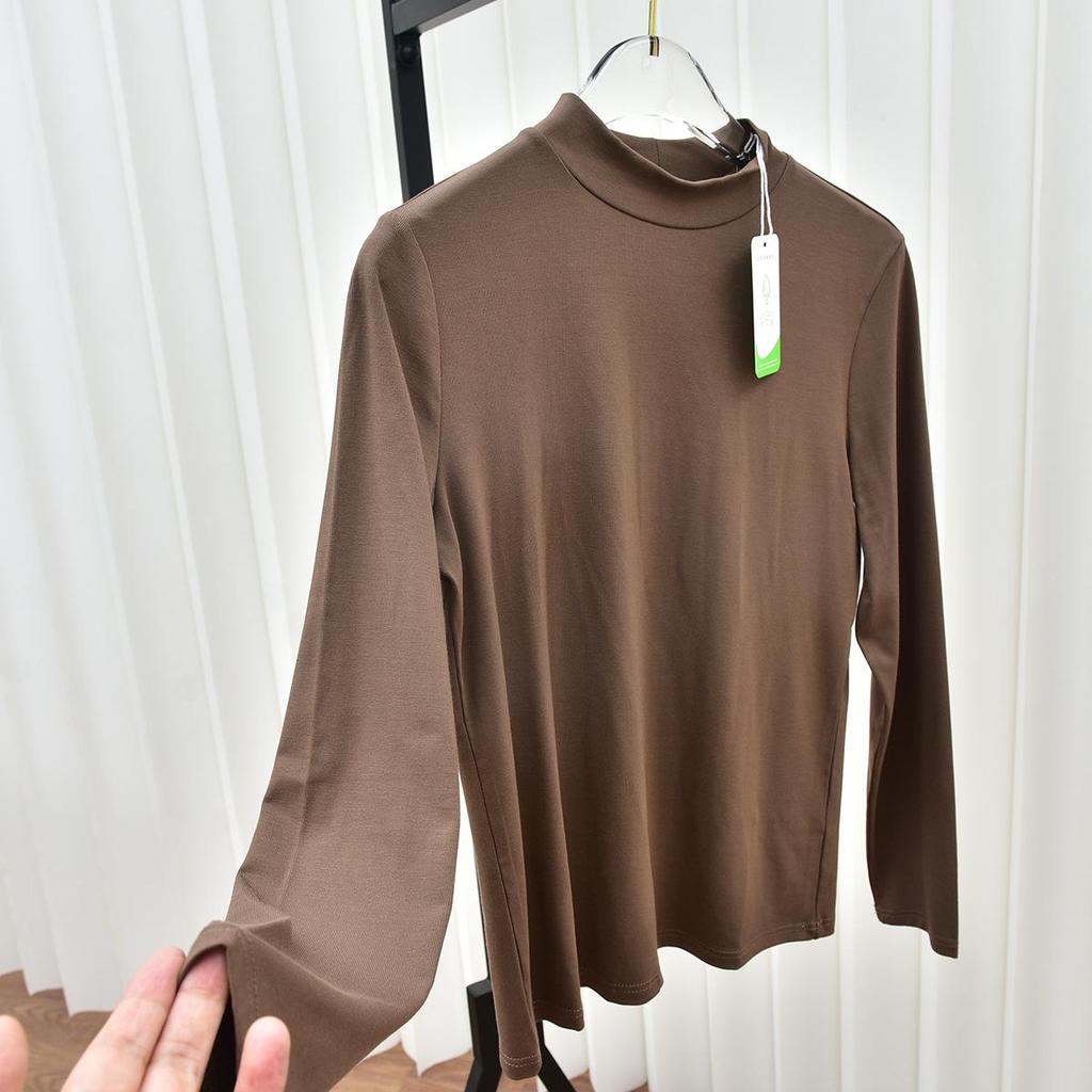 Ecoco Women's Mid-Neck High-Density Autumn Bottoming Shirt