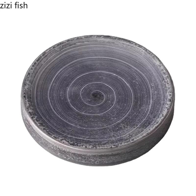 Vintage Circular Ceramic Dinner Plate Sushi Plate Dessert Plate Snack Plates Restaurant Specialty Molecular Cuisine Tableware