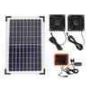 Solar Exhaust Fan Kit 10W Solar Panel Dual Ventilation Fans with 4400mAh Battery and Controller for Greenhouse Shed