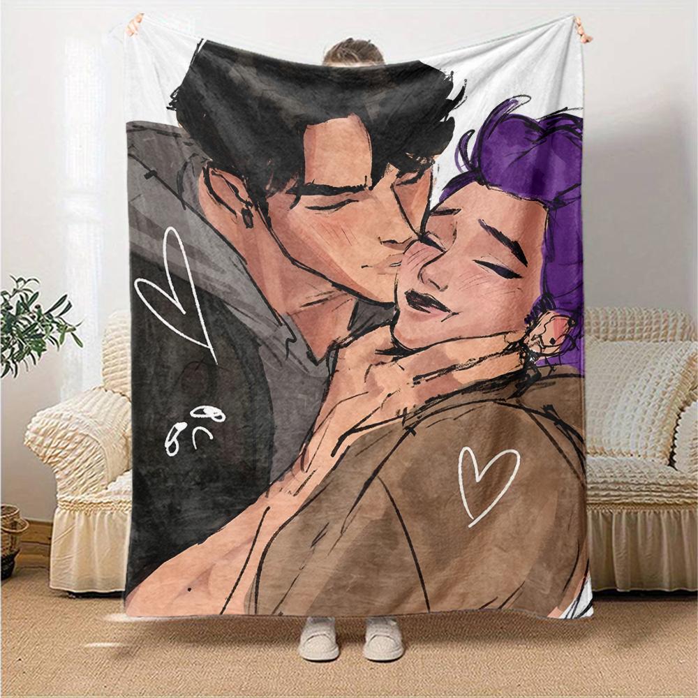 1pc KPop Demon Hunters RUMI8 Blanket, Gift, for Men and Women, Soft Blanket, Good for Sofa Bed Couch Travel, Lightweight Flannel Blanket