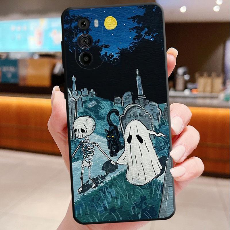 

Cute Cartoon Ghost Phone Case For Motorola Edge 60 50 40 Pro 60 50 40 30 Ultra Neo Fusion Moto G Play G Stylus G Carcasas Moto Edge 40