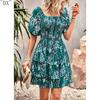 DX~~ Designer Women's Dress Spring and Summer French Square Neck Cake Skirt Independent Station Fashion Resort Women's Wear