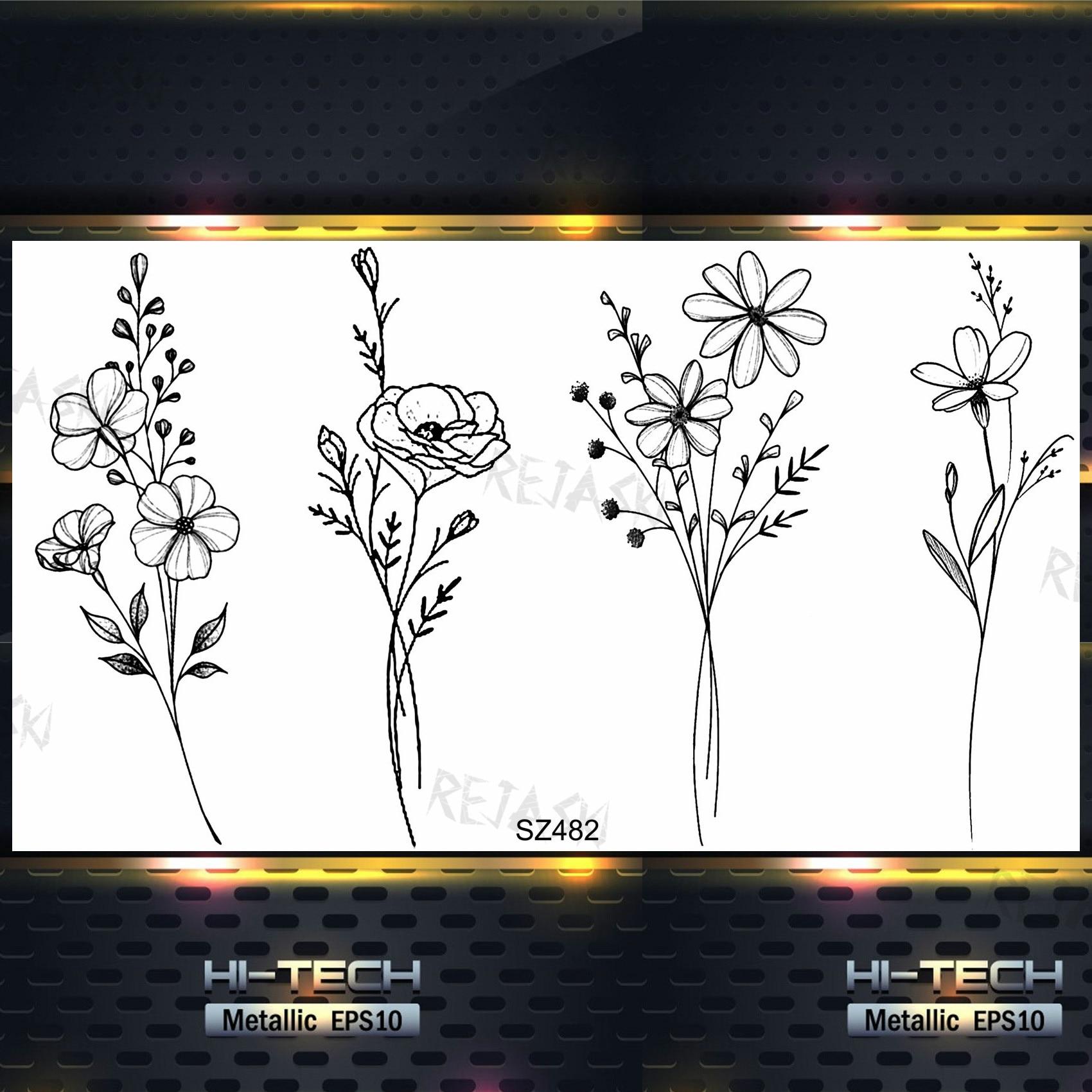 

Маленькие временные татуировки с цветком мака для женщин и взрослых, лаванда, реалистичные поддельные татуировки, наклейки, боди-арт, переводные татуировки с водой