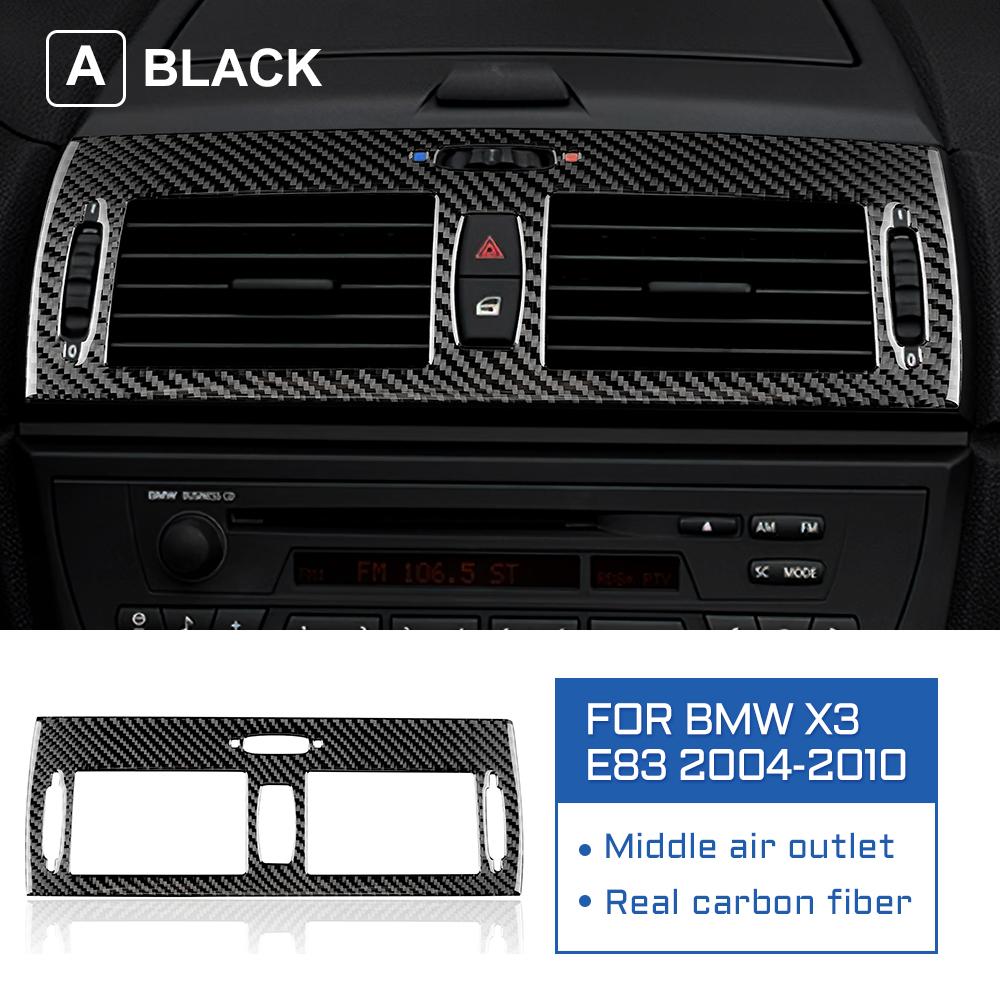 Carbon Fiber Style Interior Sticker for BMW X3 E83 2004-2010 AC CD Panel Cover Trim