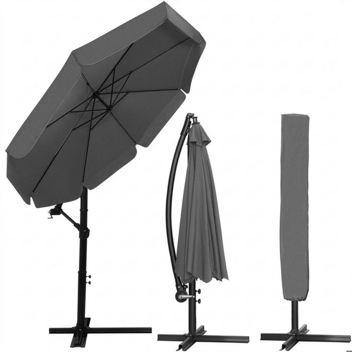 Ampelschirm - SPRINGOS - Premium XXL - Ø 350 cm - Kurbel - Abdeckung inklusive