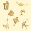 CARLIDANA Simple Ocean Shell Cat Fish Bird Pendant Charm Gold Plated Stainless Steel Charm For Bracelet Earrings DIY Jewelry