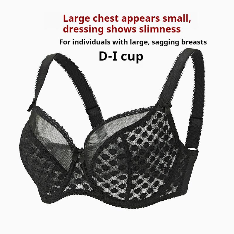 Thin Full Cup Set Underwear Panties for Large Breasts Anti-sagging and Gathered Bras for Large Sizes