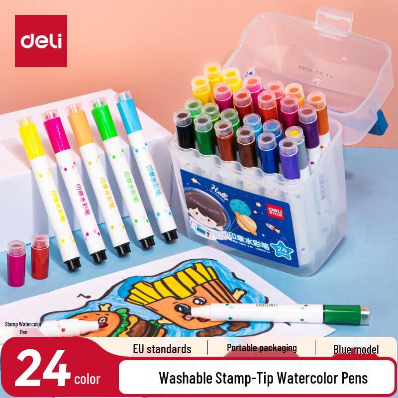 Deli Washable Stamp Art Markers for Kids