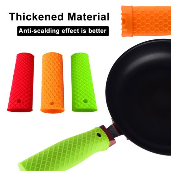3Pcs Silicone Non-slip Anti-scald Insulated Hot Pot Handle Grip Holder Potholder