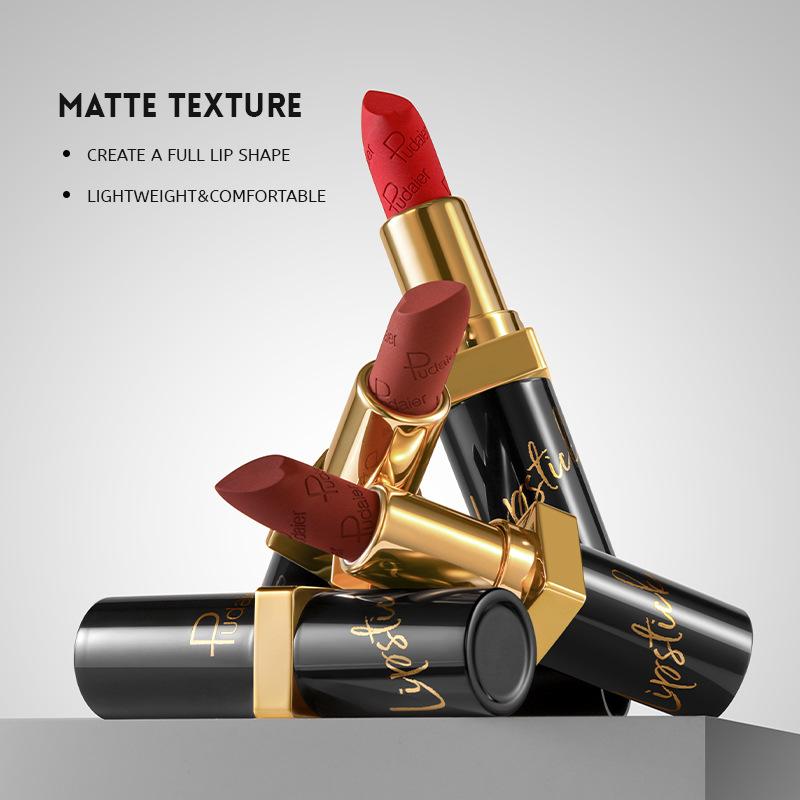 Matte Lipstick 10 Colors Velvet Non-stick Lip Glaze Highly Pigmented Long Lasting Lip Honey Lip Gloss