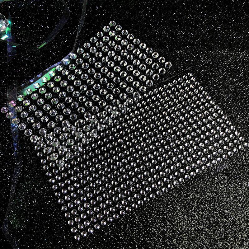 

Super Shiny Crystal Stage Makeup Watch Show Competition Ding Headdress Eye Corner Stickers Diamond Decoration on Face Nail Stickers 3 Millisilver +5 Millisilver